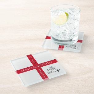 Dessous-de-verre En Verre Manger boire et être anglais St George's Cross Dra