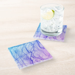Dessous-de-verre En Verre Marbre bicolore violet