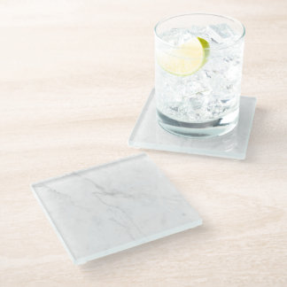 Dessous-de-verre En Verre Marbre Blanc