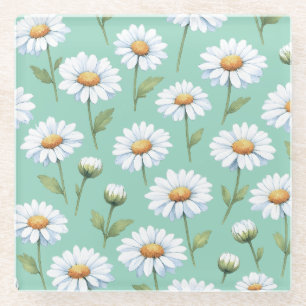 Dessous-de-verre En Verre Marguerites aquarelle sur