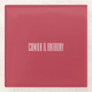 Dessous-de-verre En Verre Mariage rouge