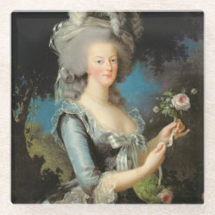 Dessous-de-verre En Verre Marie Antoinette avec un rose, 1783