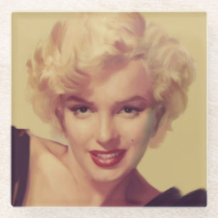 Dessous-de-verre En Verre Marilyn dans le noir