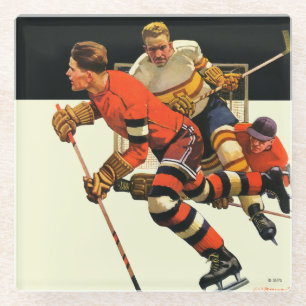 Dessous-de-verre En Verre Match de hockey sur glace