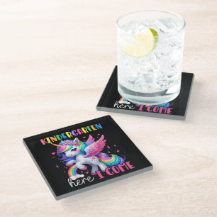 Dessous-de-verre En Verre Maternelle j'arrive licorne rentrée scolaire