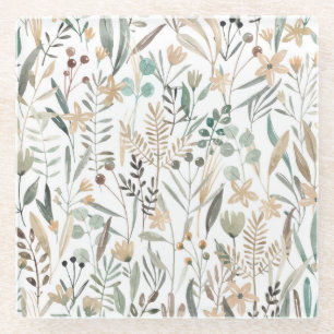 Dessous-de-verre En Verre Meadow Fleurs sauvages : Aquarelle Charme.
