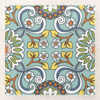 Dessous-de-verre En Verre Médaillon Turc style Motif Vintage