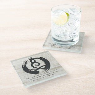 Dessous-de-verre En Verre Méditation de l'instructeur de yoga Pose Symbole Z