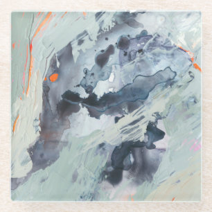 Dessous-de-verre En Verre Mer polyphonique - Bleu