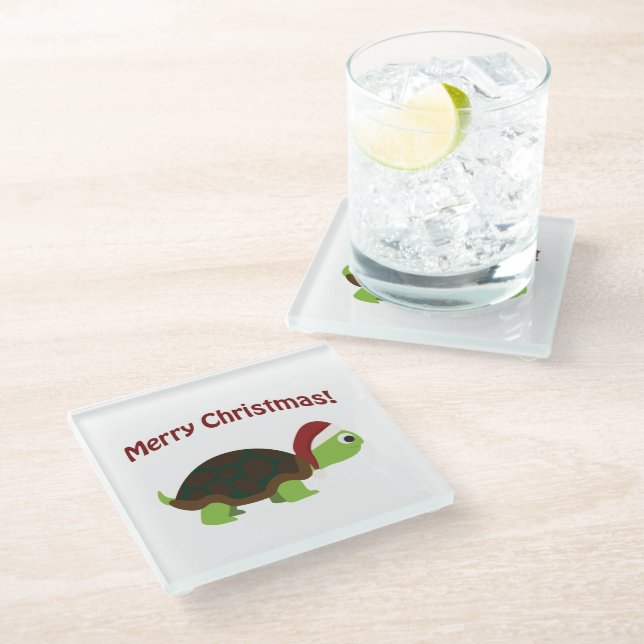 Dessous-de-verre En Verre Merry Christmas ! Turtle (homonymie) (Incliné)