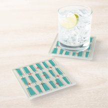 Mi-Siècle Moderne Blocs Atomique Turquoise, Crème,