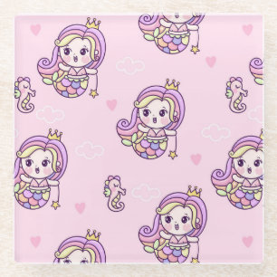 Dessous-de-verre En Verre Mignonnes sirènes