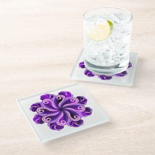 Dessous-de-verre En Verre Mindfulness Mandala Design Dessous de verre en ver