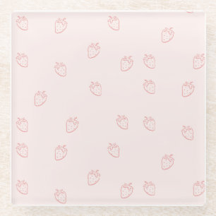Dessous-de-verre En Verre Minimalisme aux fraises