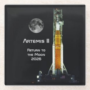 Dessous-de-verre En Verre Mission Artemis II sur la Lune