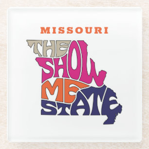 Dessous-de-verre En Verre Missouri State Surnom Word Art