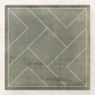 Dessous-de-verre En Verre Modèle abstrait avec des formes géométriques