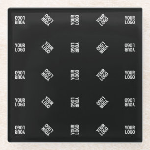 Dessous-de-verre En Verre Modèle de Motif Logo moderne unique   Black