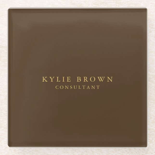 Dessous-de-verre En Verre Moderne et élégant Brown Gold Professional (Devant)