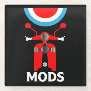 Dessous-de-verre En Verre Mods Et Rockers Anglais D'Inspiration vintage