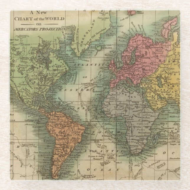 Dessous-de-verre En Verre Monde 4 (Devant)