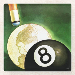 Dessous-de-verre En Verre Monde comme boule de réplique