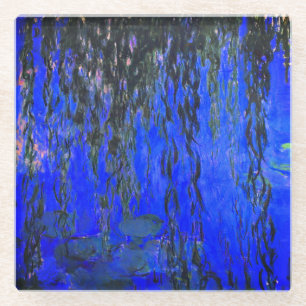 Dessous-de-verre En Verre Monet Lys d'eau et Branches de saules de pleurs