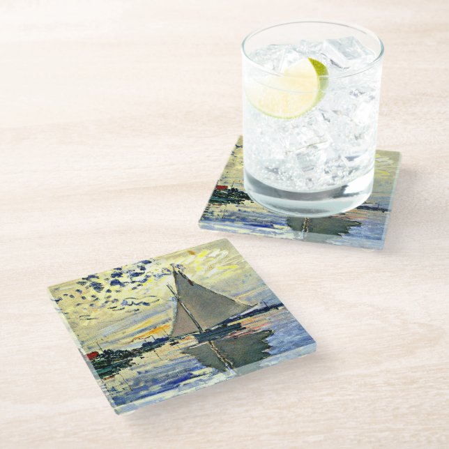 Dessous-de-verre En Verre Monet - Voilier au Petit Gennevilliers (Incliné)
