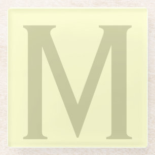 Dessous-de-verre En Verre Monogramme Minimaliste Ajouter Votre Nom Initial M