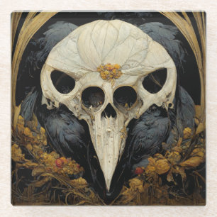 Dessous-de-verre En Verre Monstrous Corbeau Horreur Goth Gothique