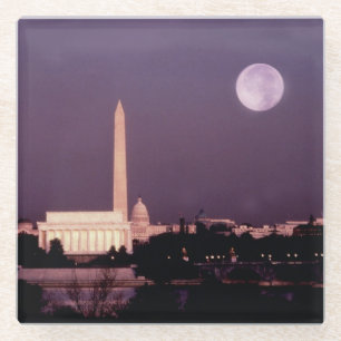 Dessous-de-verre En Verre Monument de Washington, le capitol et Jefferson
