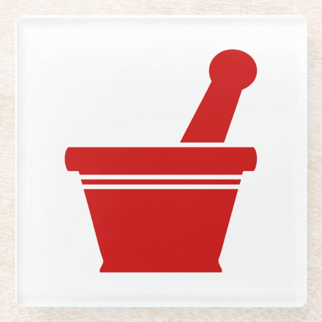 Dessous-de-verre En Verre Mortier et pilon (Devant)