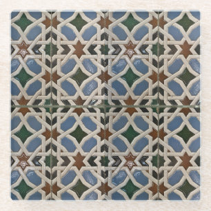 Dessous-de-verre En Verre Mosaïque méditerranéenne bleu vert