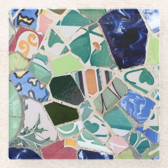 Dessous-de-verre En Verre Mosaïques de Park Guell (Devant)