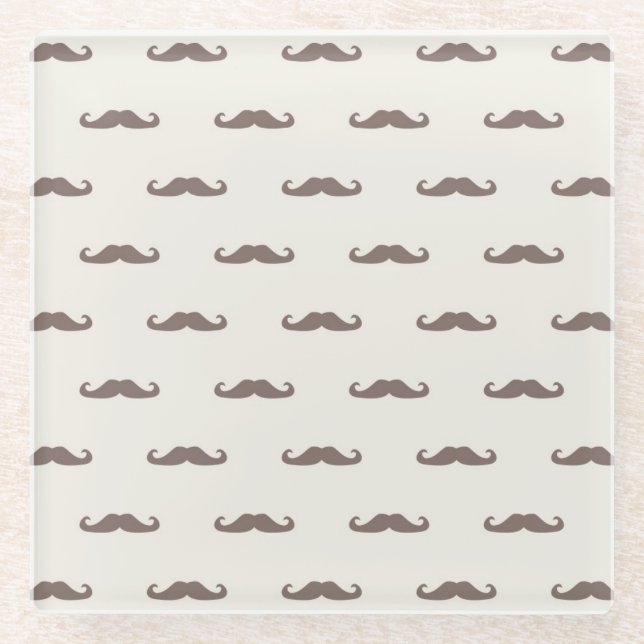 Dessous-de-verre En Verre Motif 3 de hippie de moustache (Devant)
