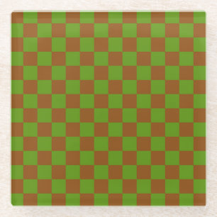 Dessous-de-verre En Verre Motif à carreaux de pomme au caramel