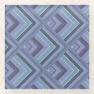 Dessous-de-verre En Verre Motif à échelle gris bleu
