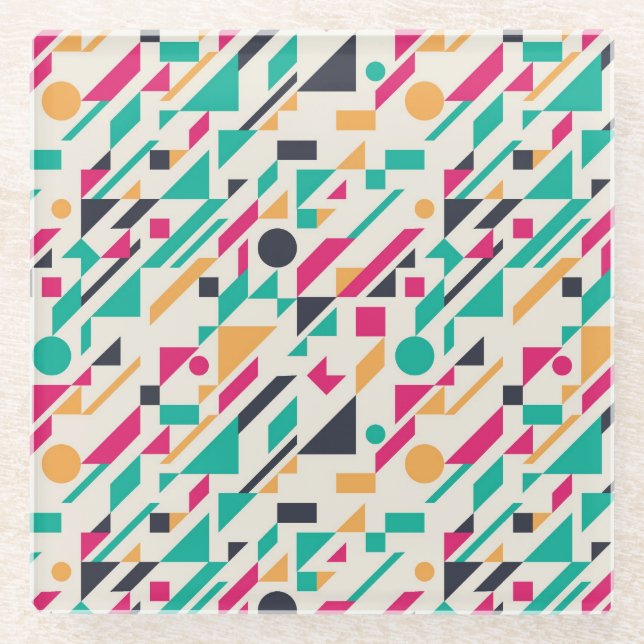 Dessous-de-verre En Verre motif Abstrait 3 (Devant)