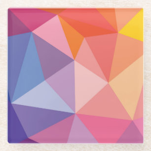 Dessous-de-verre En Verre Motif abstrait coloré de triangle