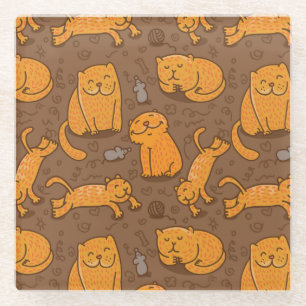 Dessous-de-verre En Verre Motif avec des chats