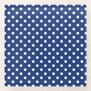 Dessous-de-verre En Verre Motif avec le pois blanc
