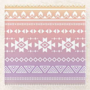 Dessous-de-verre En Verre Motif aztèque tribal d'ombre