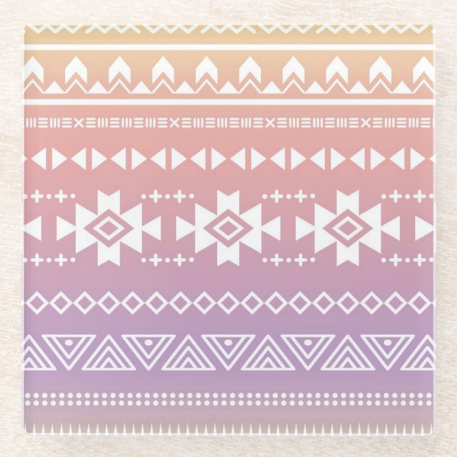 Dessous-de-verre En Verre Motif aztèque tribal d'ombre (Devant)