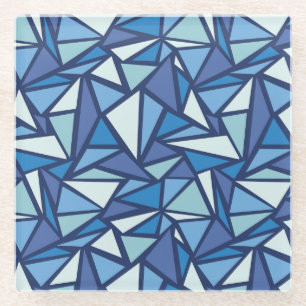 Dessous-de-verre En Verre Motif bleu abstrait de Crsytal de glace