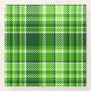 Dessous-de-verre En Verre Motif Checkered de couleur verte