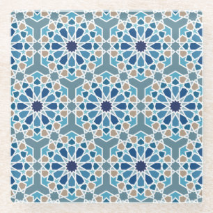 Dessous-de-verre En Verre Motif de carreaux marocains