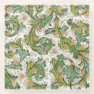 Dessous-de-verre En Verre Motif de Florentine italienne aux fioritures