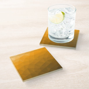 Dessous-de-verre En Verre Motif de maillage géométrique à dégradé orange