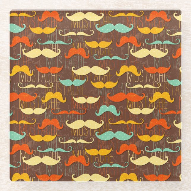 Dessous-de-verre En Verre Motif de moustache (Devant)