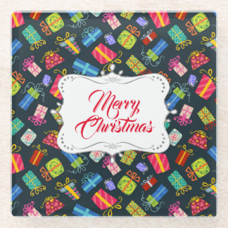 Dessous-de-verre En Verre Motif de Noël Festif Personnalisé